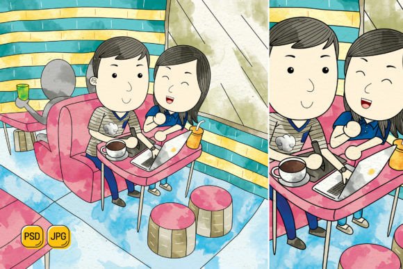Elevating Visual Narratives with Flexible Cafe Dating Illustrations