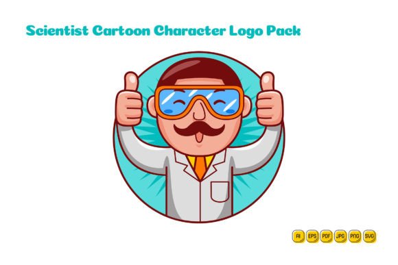 Your Creative Catalyst: The Scientist Cartoon Character Logo 06 Collection
